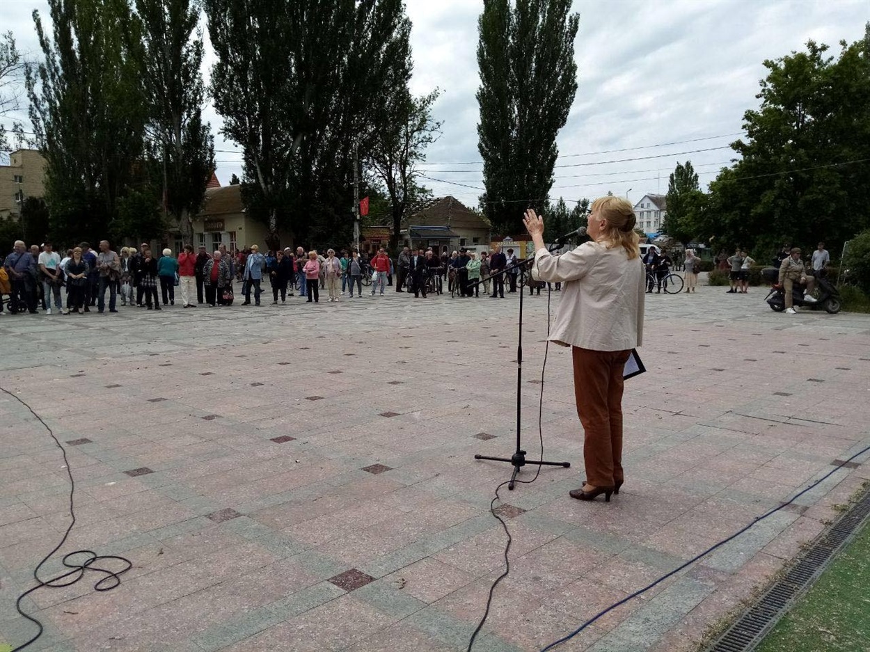 Виступ Калиновської на площі у Скадовську