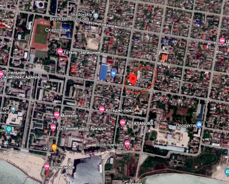 Карта розташування бази окупантів